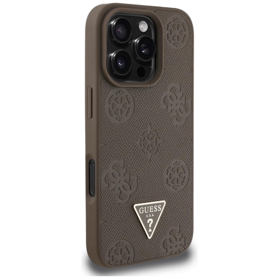 Husa pentru iPhone 16 Pro, Grained Triangle, Guess, Maro - 3 | YEO