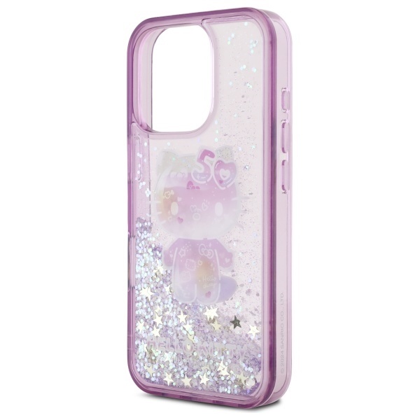 Husa pentru iPhone 16 Pro, Hardcase Liquid Glitter, Hello Kitty - Mov - 3 | YEO