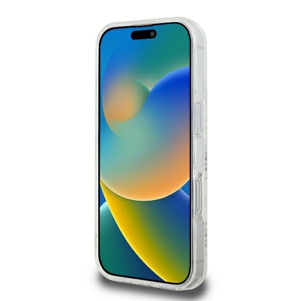Husa pentru iPhone 16 Pro, IML 4G Background MagSafe, Guess, Alb - 1 | YEO