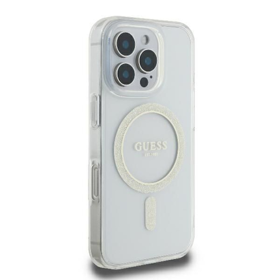 Husa pentru iPhone 16 Pro IML Glitter Circle MagSafe, Guess - Transparenta - 3 | YEO