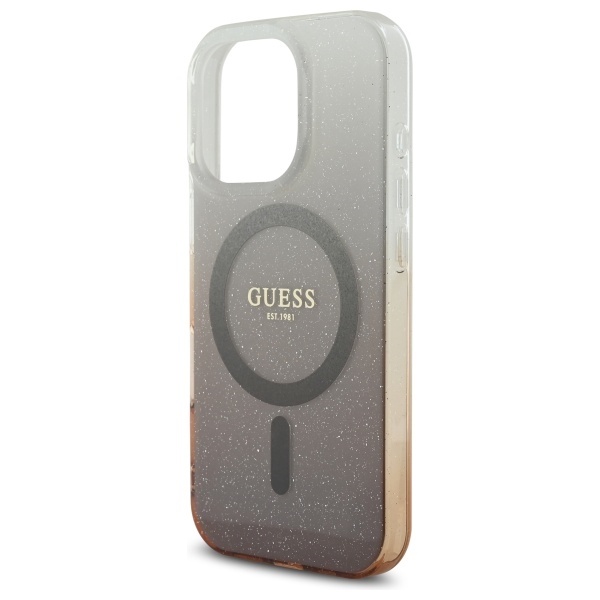 Husa pentru iPhone 16 Pro, IML Glitter Gradient MagSafe, Guess - Maro - 3 | YEO