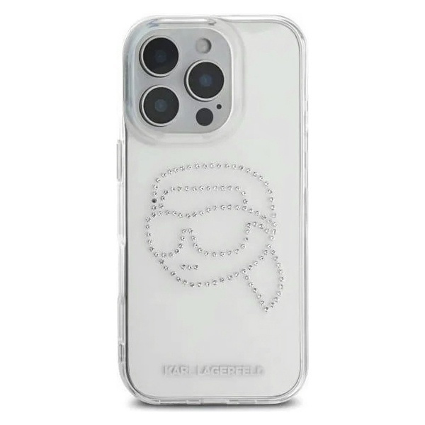 Husa pentru iPhone 16 Pro IML Rhinestones, Karl Lagerfeld - Transparenta - 1 | YEO
