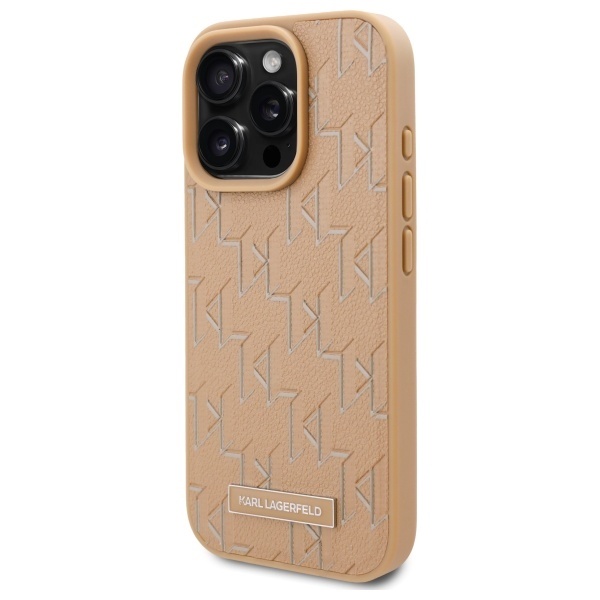 Husa pentru iPhone 16 Pro Leather MagSafe, Karl Lagerfeld - Bej - 3 | YEO