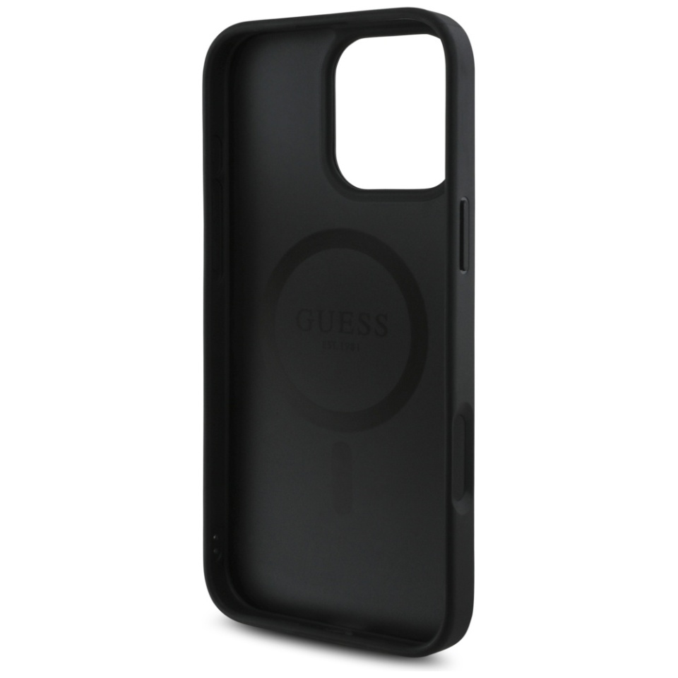Husa pentru iPhone 16 Pro Max, Guess, 4G Small and Classic Logo MagSafe, Protectie Slim, Negru - 3 | YEO