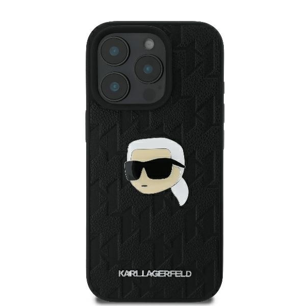 Husa pentru iPhone 16 Pro Max, Hardcase Leather Monogram, Karl Lagerfeld - Negru - 2 | YEO