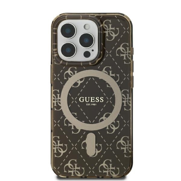 Husa pentru iPhone 16 Pro Max, IML 4G Background MagSafe, Guess, Maro - 2 | YEO