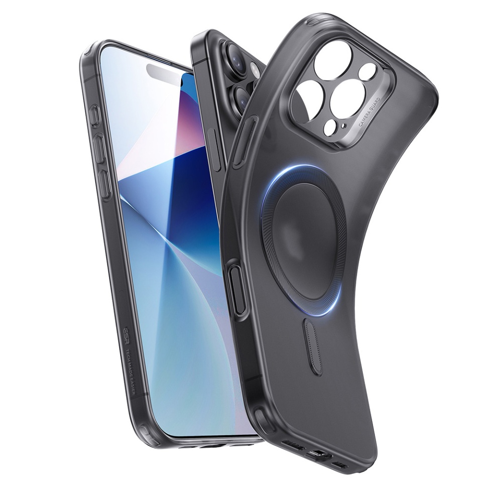 Husa pentru iPhone 16 Pro Max, slim MagSafe, ESR Zero HaloLock - Negru frost