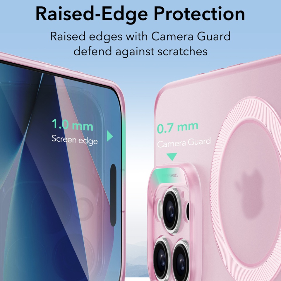 Husa pentru iPhone 16 Pro Max, slim MagSafe, ESR Zero HaloLock - Roz - 3 | YEO