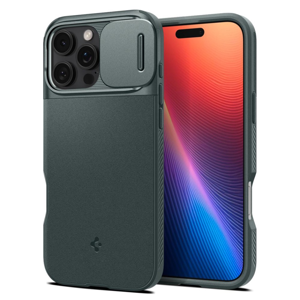 Husa pentru iPhone 16 Pro Max, Spigen Optik Armor - Verde