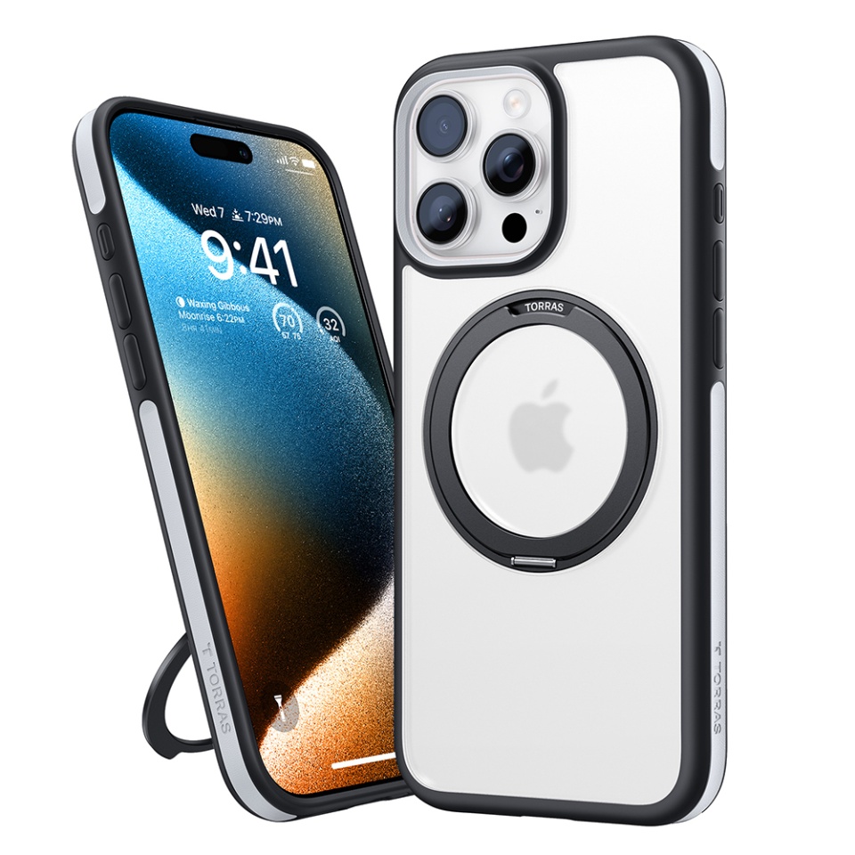 Husa pentru iPhone 16 Pro Max, Torras Ostand R Fusion MagSafe, Negru - 2 | YEO