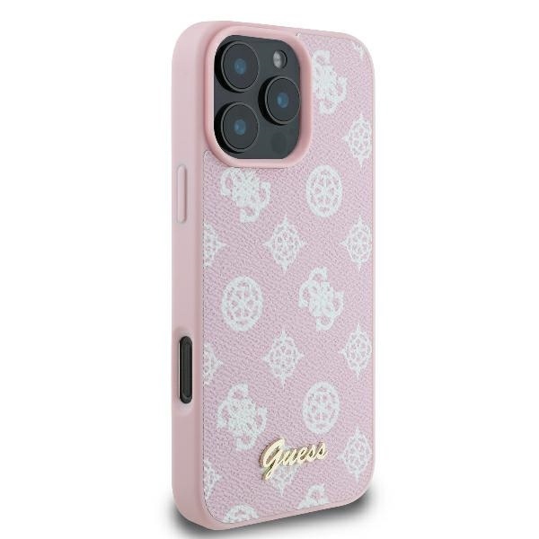 Husa pentru iPhone 16 Pro Peony Script MagSafe, Guess - Roz - 3 | YEO