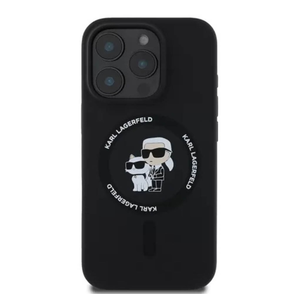 Husa pentru iPhone 16 Pro, Silicone MagSafe, Karl Lagerfeld - Negru - 2 | YEO