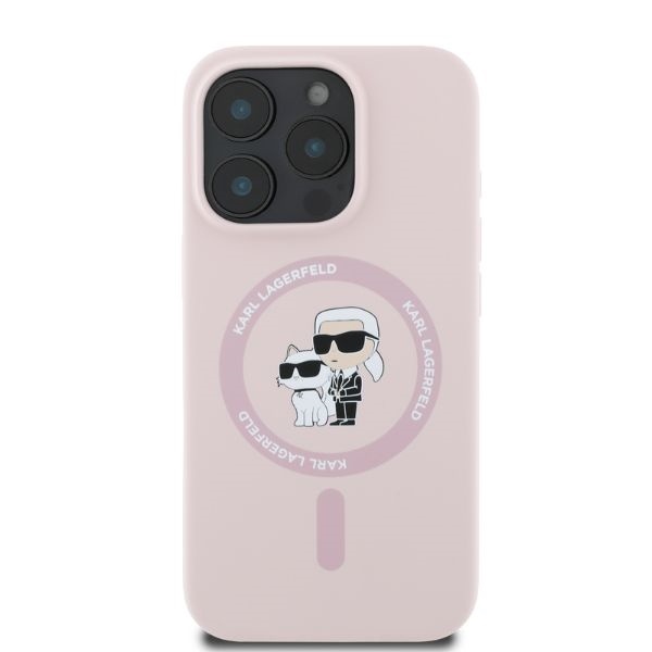 Husa pentru iPhone 16 Pro, Silicone MagSafe, Karl Lagerfeld - Roz - 1 | YEO