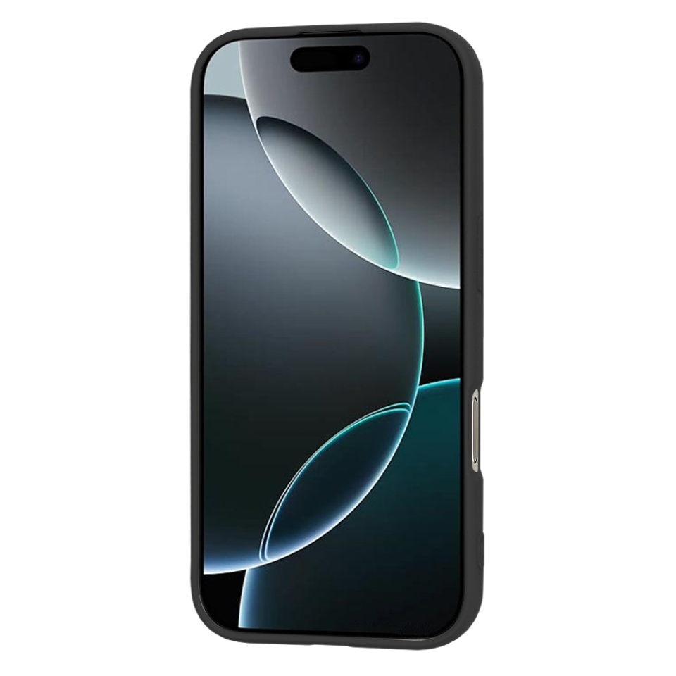 Husa pentru iPhone 16 Pro, SKYDDAR INNOVATION, din Silicon Catifelat, SoftElegance , Negru, set cu sticker - 1 | YEO