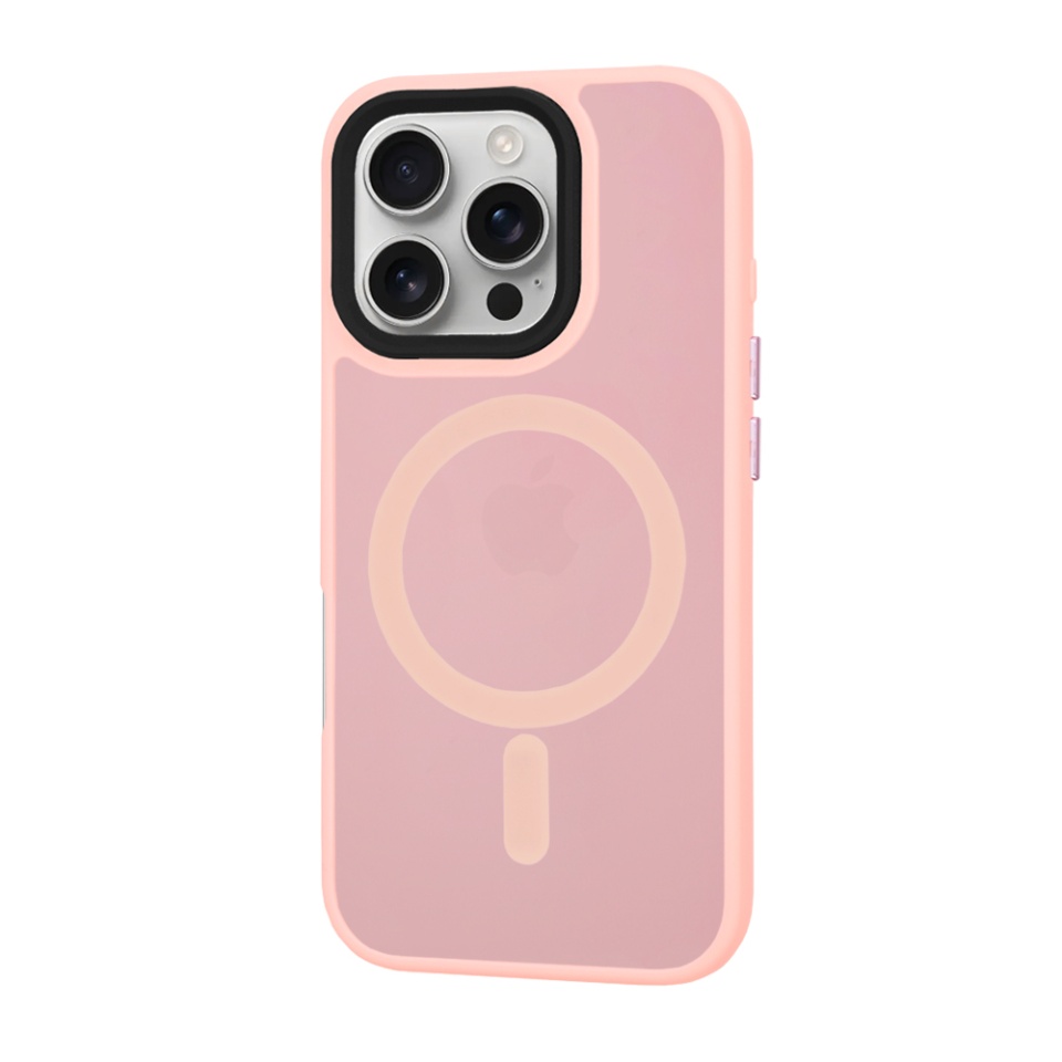 Husa pentru iPhone 16 Pro, SKYDDAR INNOVATION, HaloFrost MagSafe, Antisoc, set cu sticker, Roz - 2 | YEO