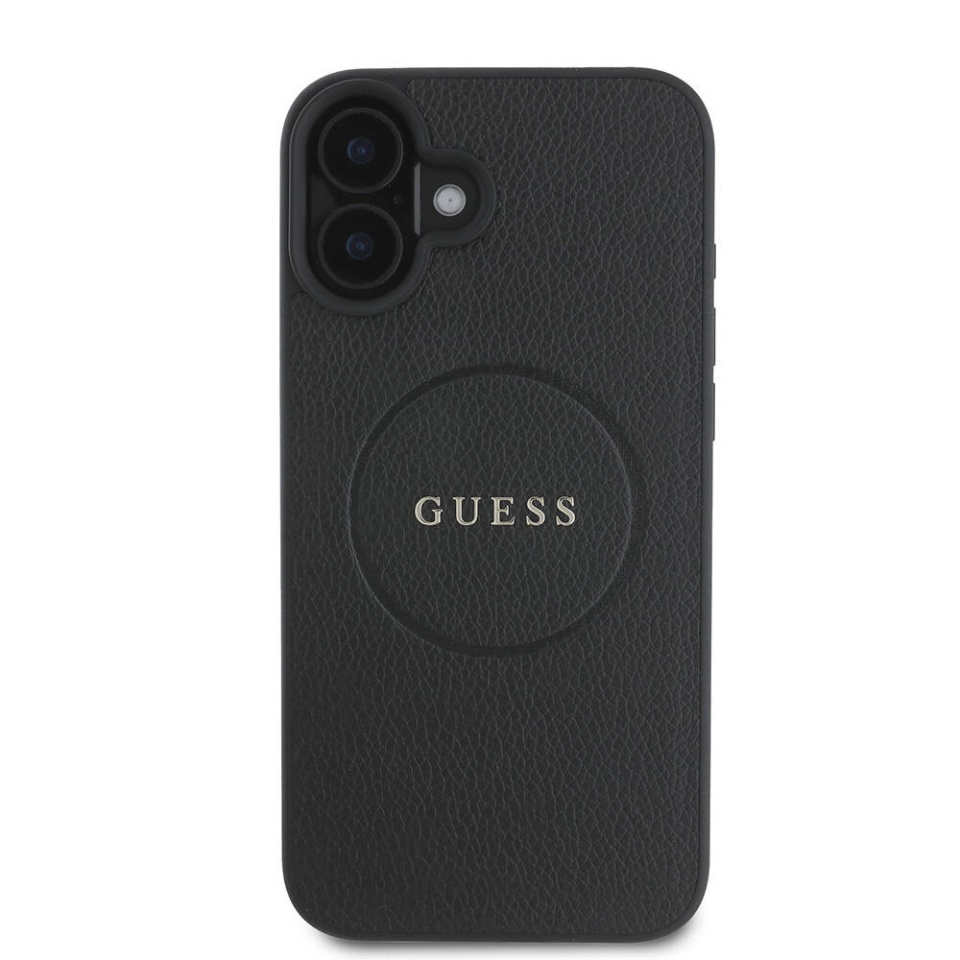 Husa pentru iPhone 16, Saffiano Iridescent Script, Guess, Negru - 2 | YEO