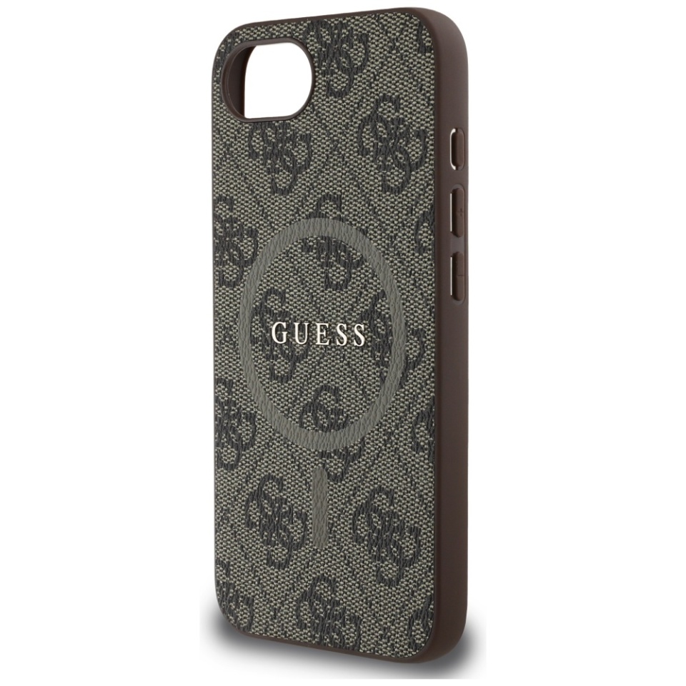 Husa pentru iPhone 16e, 4G Collection Leather MagSafe, Guess - Maro - 3 | YEO