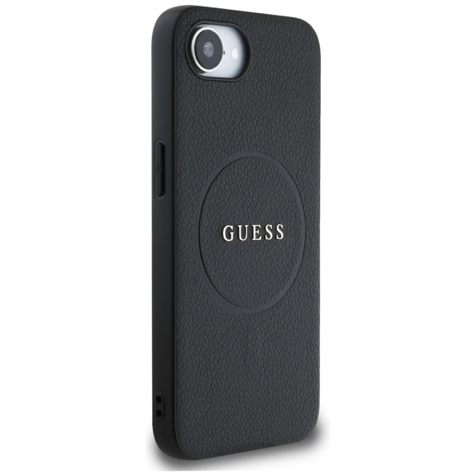 Husa pentru iPhone 16e, Saffiano Iridescent Script, Guess, Negru - 2 | YEO