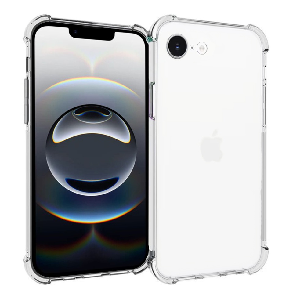 Husa pentru iPhone 16e , SKYDDAR INNOVATION, Shockproof Clear din Silicon Slim, Transparenta, set cu sticker