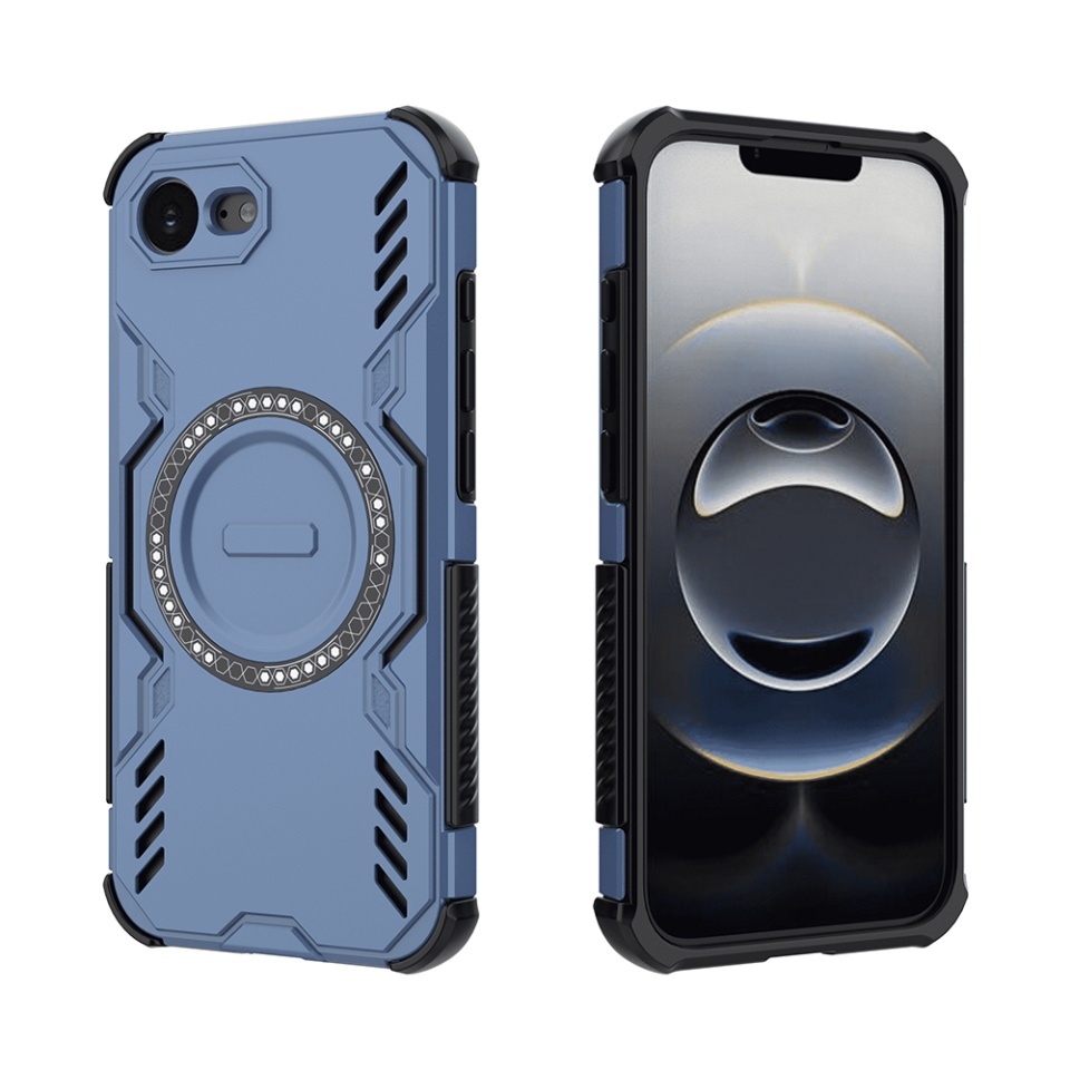 Husa pentru iPhone 16e, SKYDDAR INOVATION, ArmorMag, Magsafe, set cu sticker, Albastru - 1 | YEO