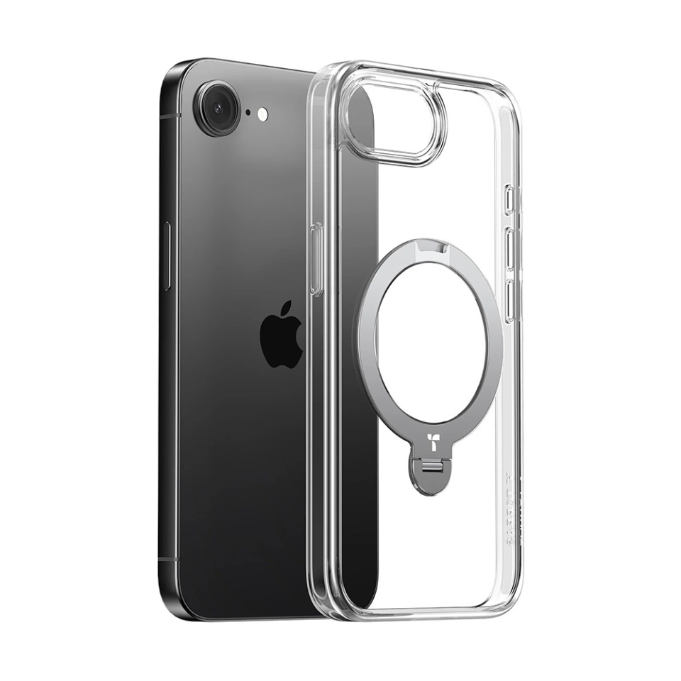 Husa pentru iPhone 16e, Torras Ostand Spin MagSafe, Transparenta - 1 | YEO