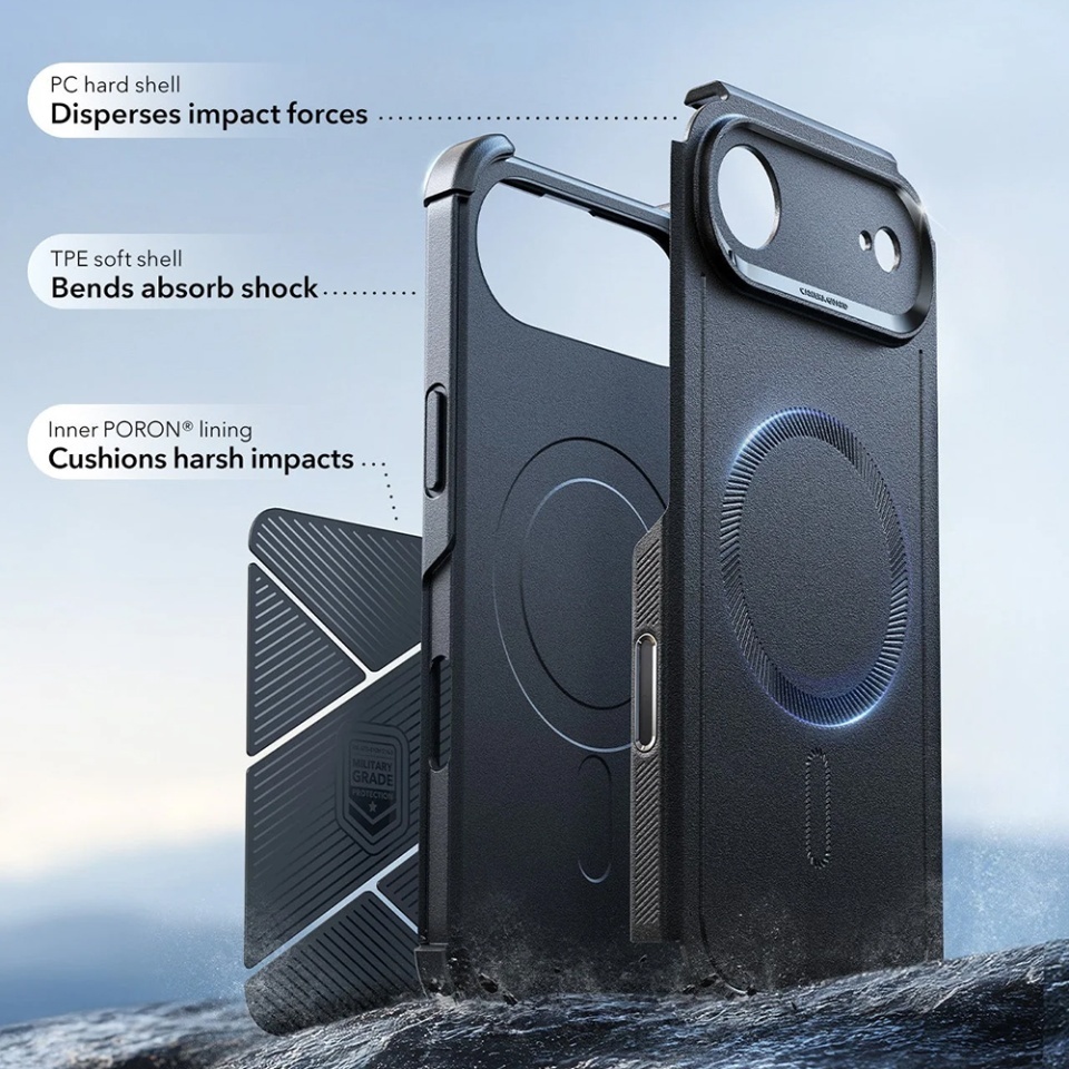 Husa pentru iPhone 17 Air, Magsafe, ESR Cyber Halolock, Negru - 3 | YEO