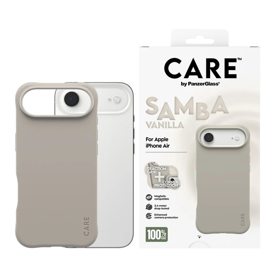Husa pentru iPhone 17 Air, PanzerGlass, CARE Fashionable Case, Silicon Soft Touch Slim Eco-Friendly cu Protectie Avansata si Compatibilitate Wireless, Antialunecare, Antiamprenta, Maro - 2 | YEO