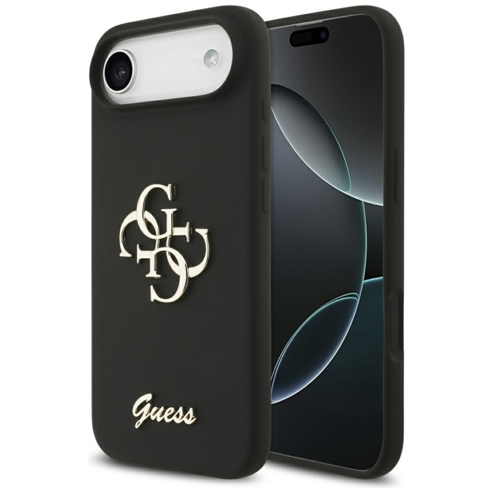 Husa pentru iPhone 17 Air, Silicone Big 4G Script, Protectie Slim, Negru