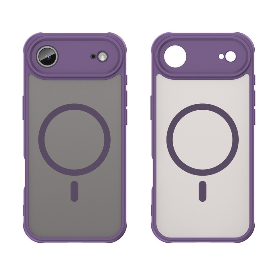 Husa pentru iPhone 17 Air, SKYDDAR INNOVATION, HaloFrost MagSafe II, Antisoc, set cu sticker, Mov - 1 | YEO