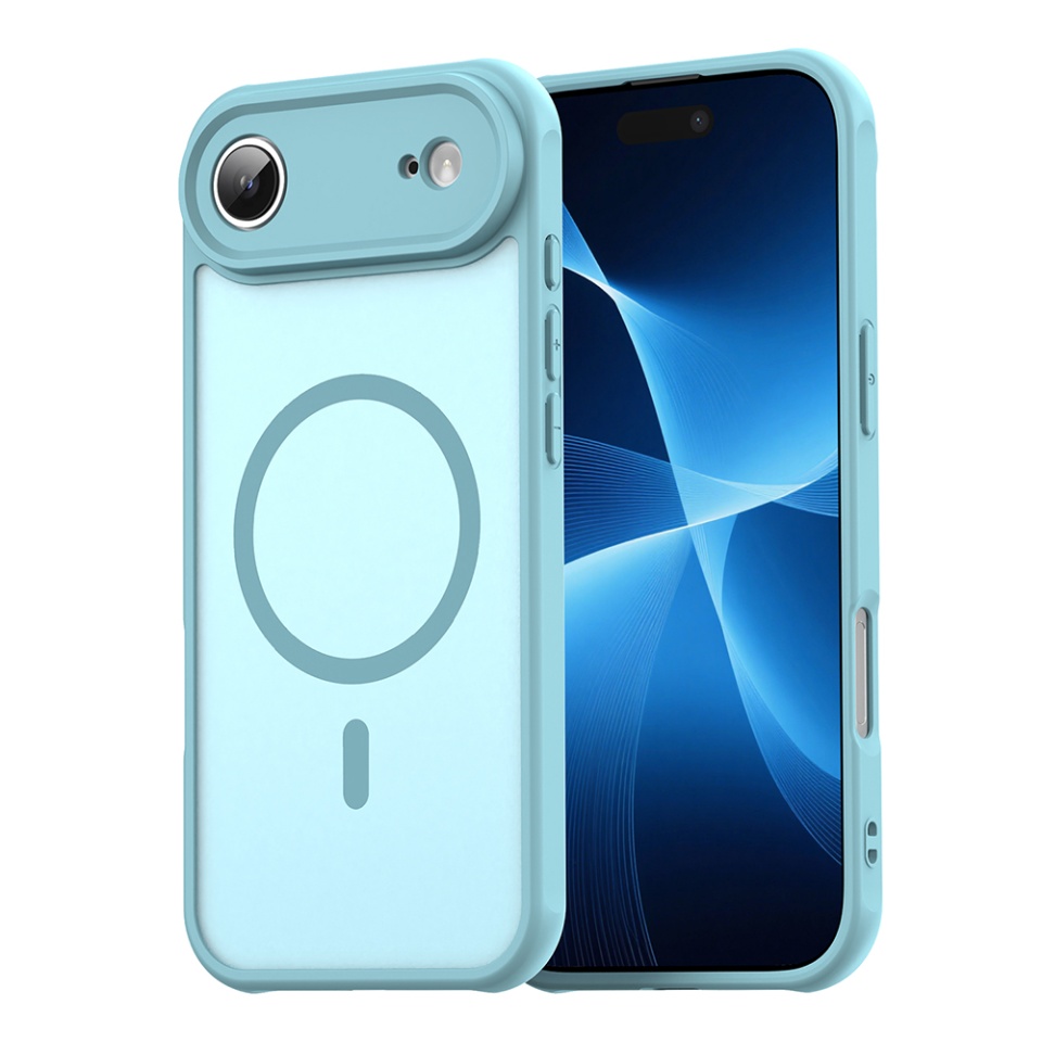 Husa pentru iPhone 17 Air, SKYDDAR INNOVATION, HaloFrost MagSafe II, Antisoc, set cu sticker, Verde menta
