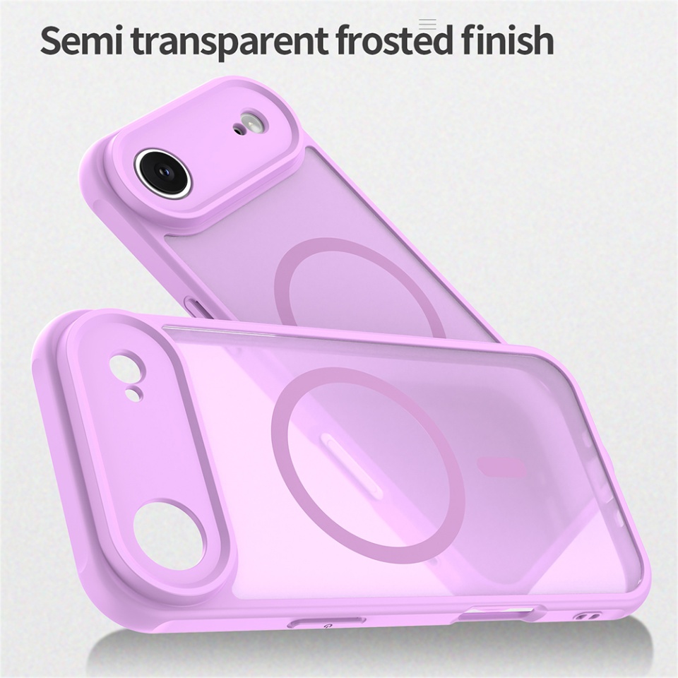 Husa pentru iPhone 17 Air, SKYDDAR INNOVATION, HaloFrost MagSafe II, Antisoc, set cu sticker, Roz - 2 | YEO
