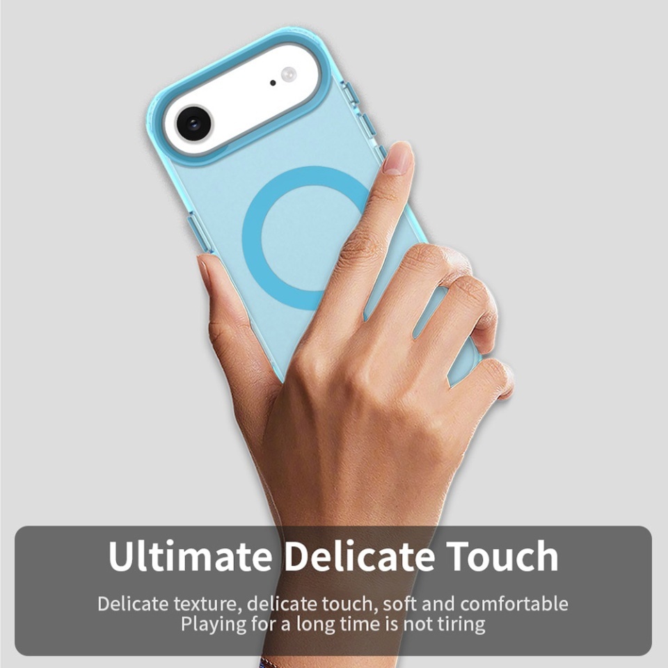 Husa pentru iPhone 17 Air, SKYDDAR INOVATION, CandyCase, Magsafe, set cu sticker, Albastru - 2 | YEO