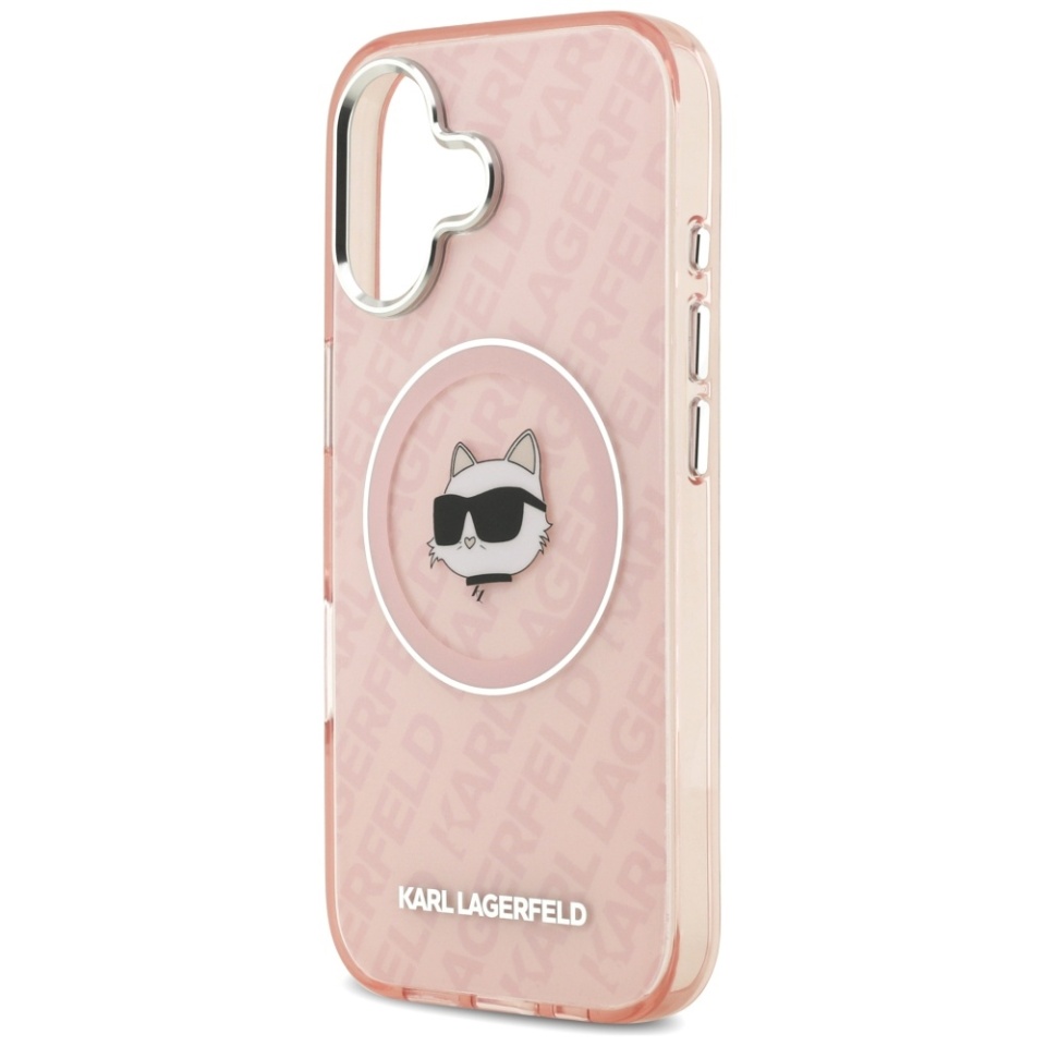 Husa pentru iPhone 17, IML Glitter K&C Heads Logo MagSafe, Clear Mono Karl&Choupette - 2 | YEO