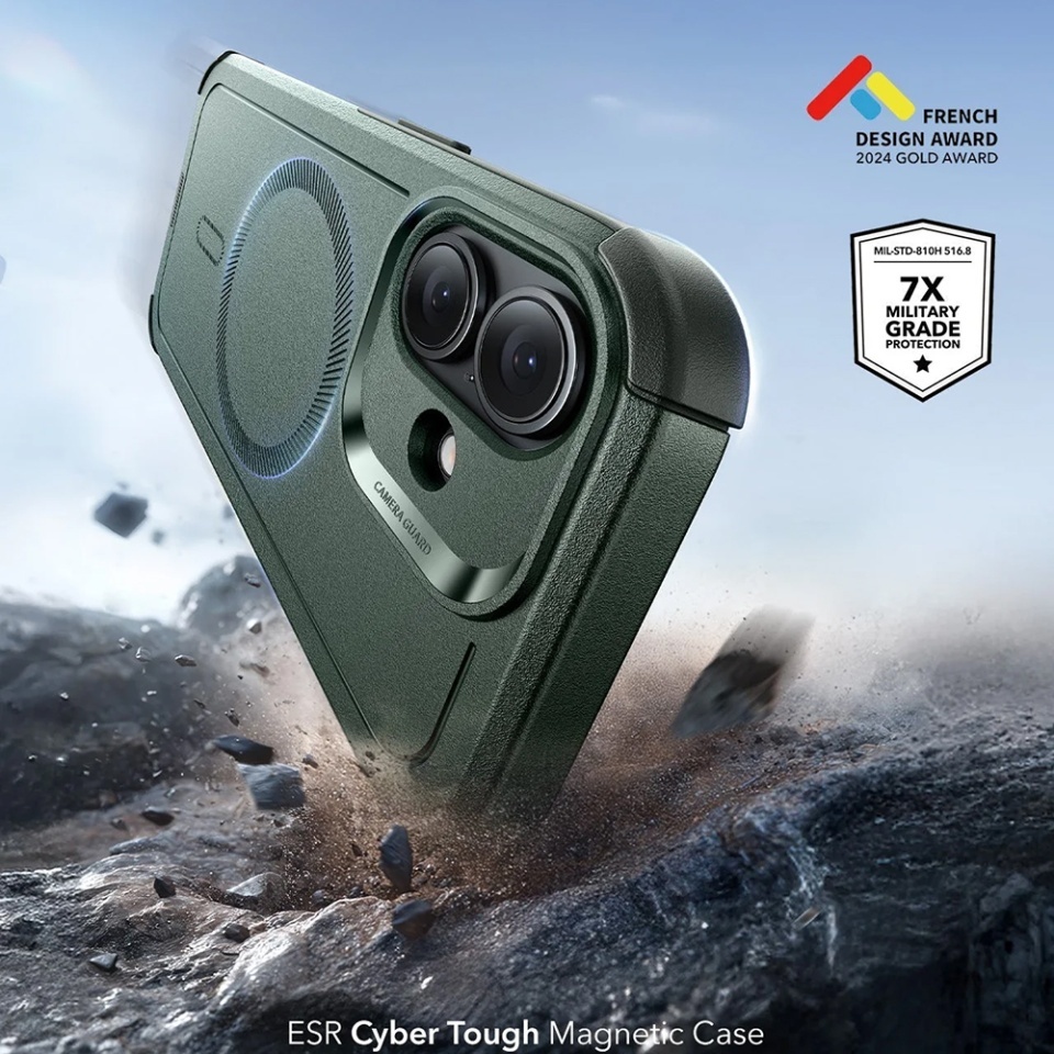 Husa pentru iPhone 17, Magsafe, ESR Cyber Halolock, Verde - 1 | YEO