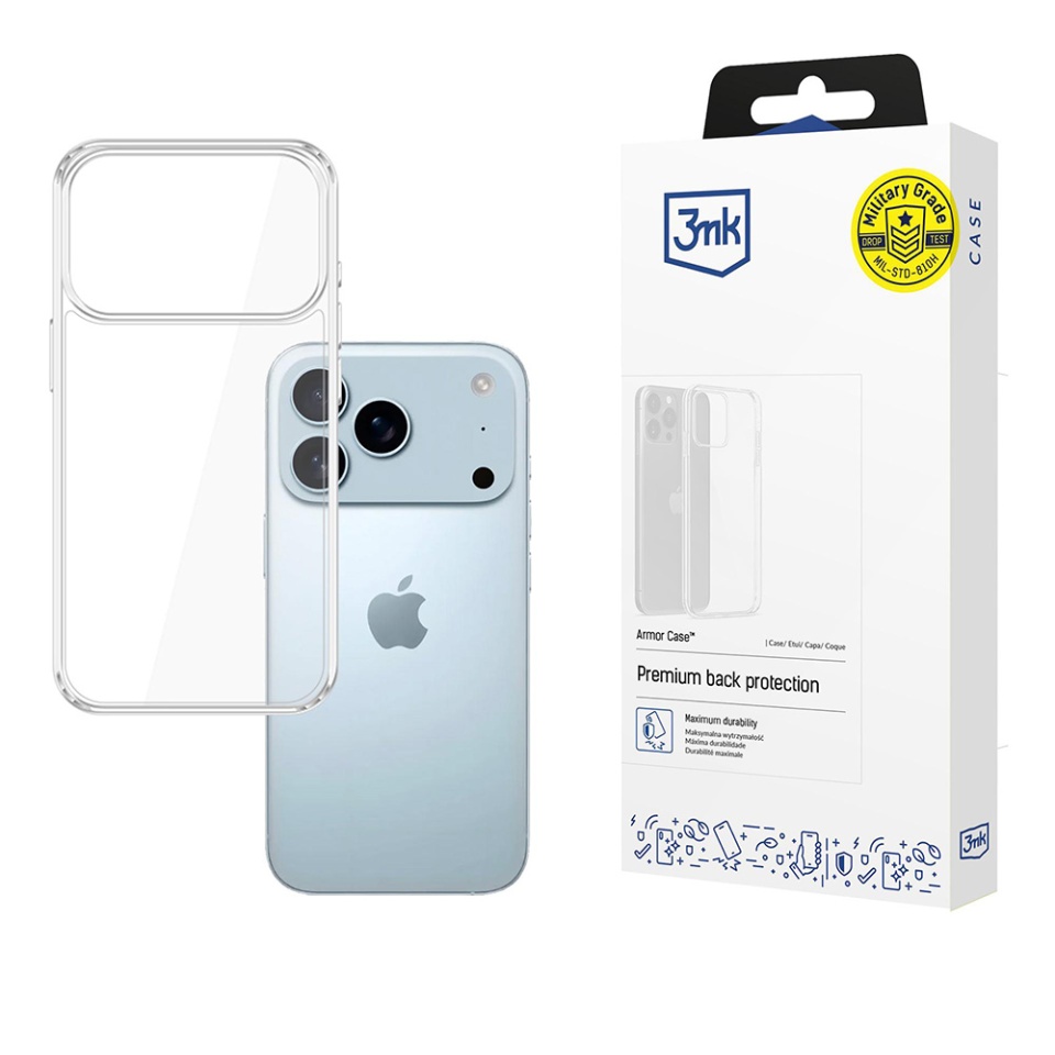 Husa pentru iPhone 17 Pro, 3mk Armor Case, Clear