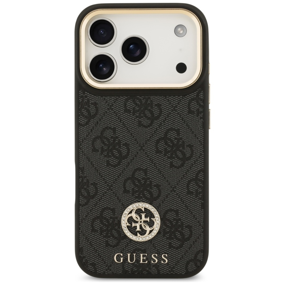 Husa pentru iPhone 17 Pro, 4G Strass Logo with Big Strap Metal Button MagSafe, Protectie Slim, Negru - 2 | YEO
