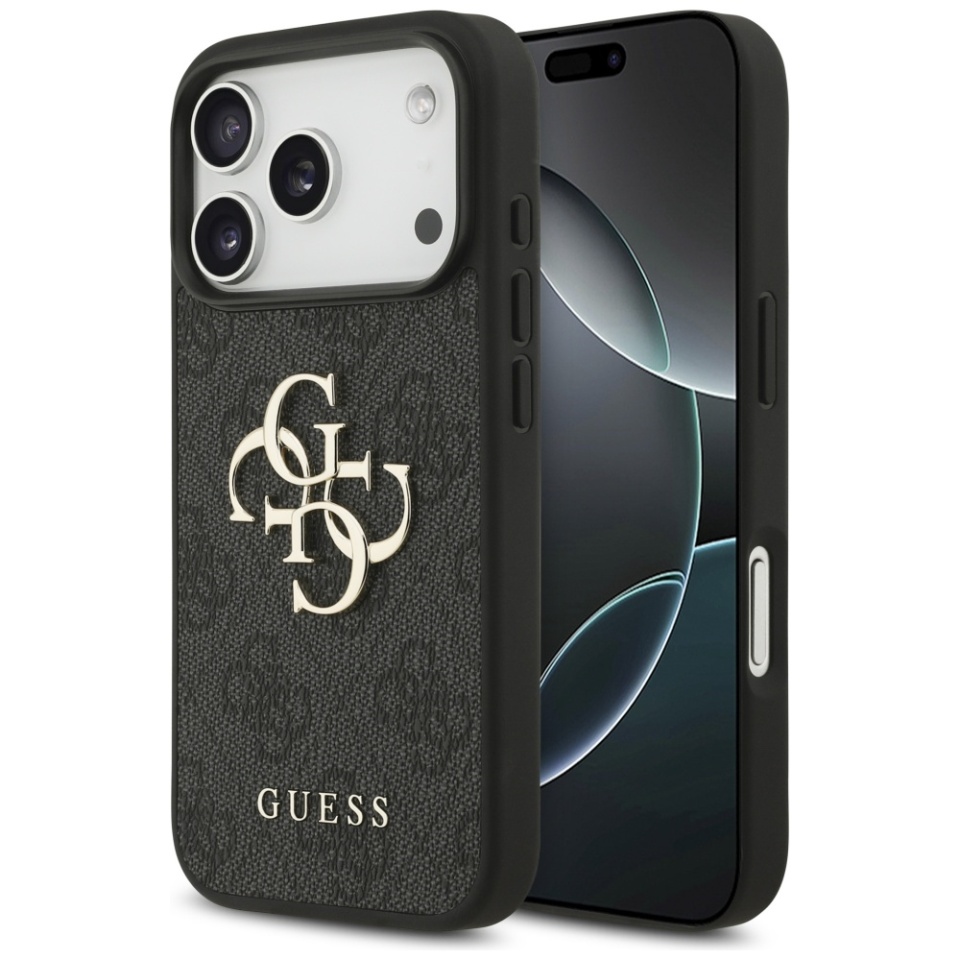 Husa pentru iPhone 17 Pro, Guess Hardcase 4G Big Logo, Protectie Slim, Compatibila, Negru