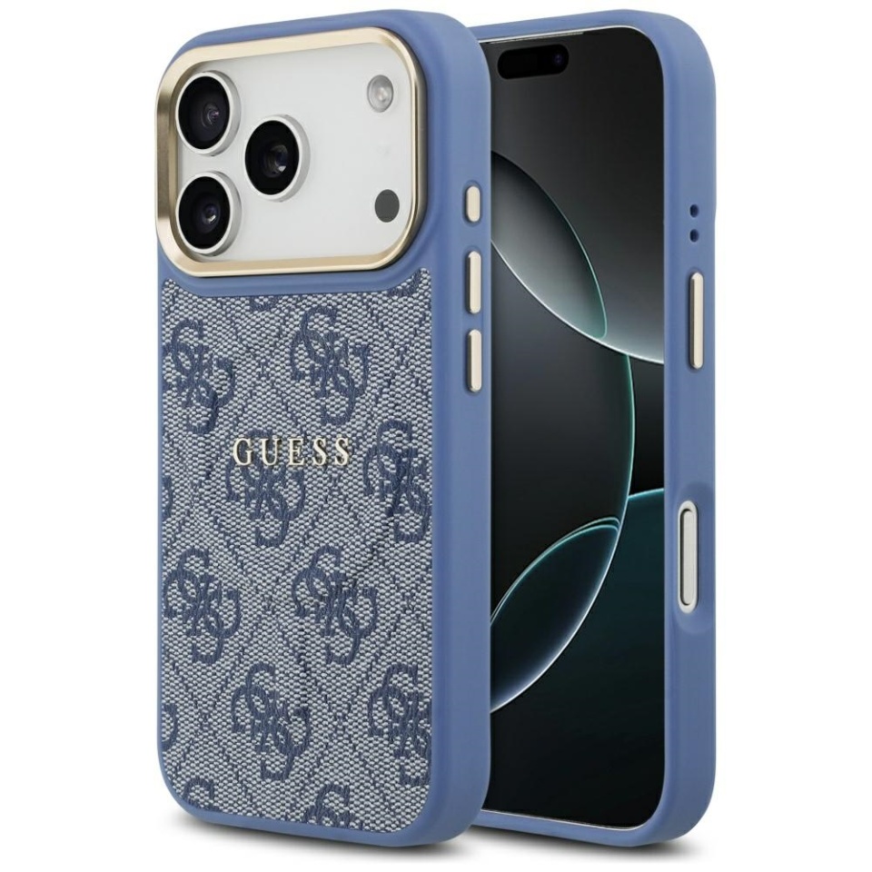 Husa pentru iPhone 17 Pro, Guess, Hardcase 4G Classic MagSafe, Albastru
