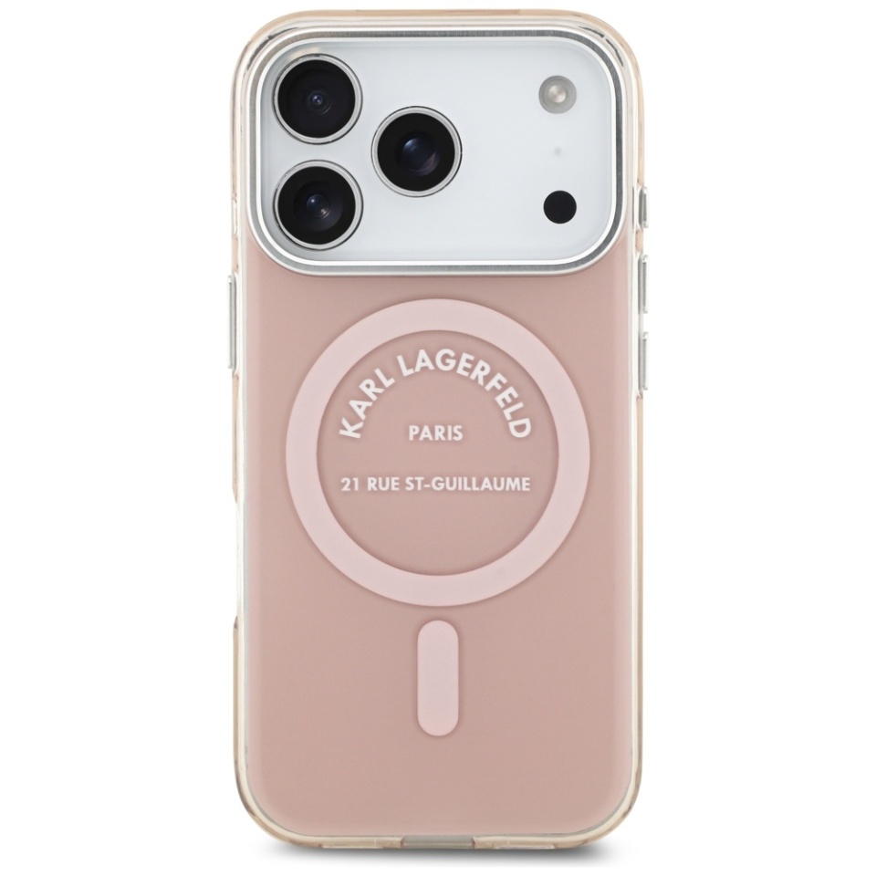 Husa pentru iPhone 17 Pro, IML Glitter K&C Heads Logo MagSafe, Clear Mono Karl&Choupette - 1 | YEO
