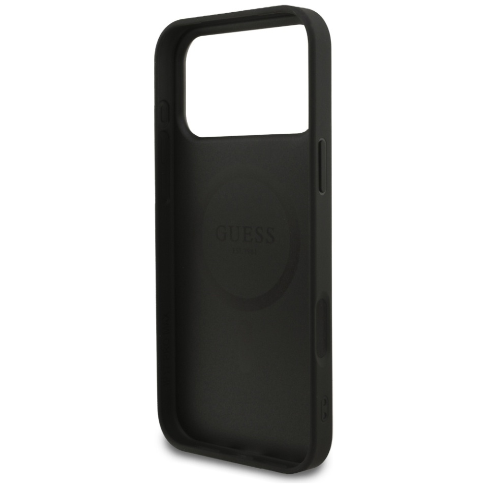 Husa pentru iPhone 17 Pro Max, 4G Ring Classic Logo MagSafe, Guess, Negru - 3 | YEO