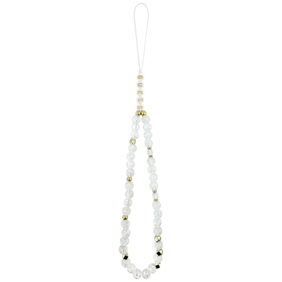 Husa pentru iPhone 17 Pro Max, IML Flowers with Pearl Strap MagSafe, Guess - Negru - 6