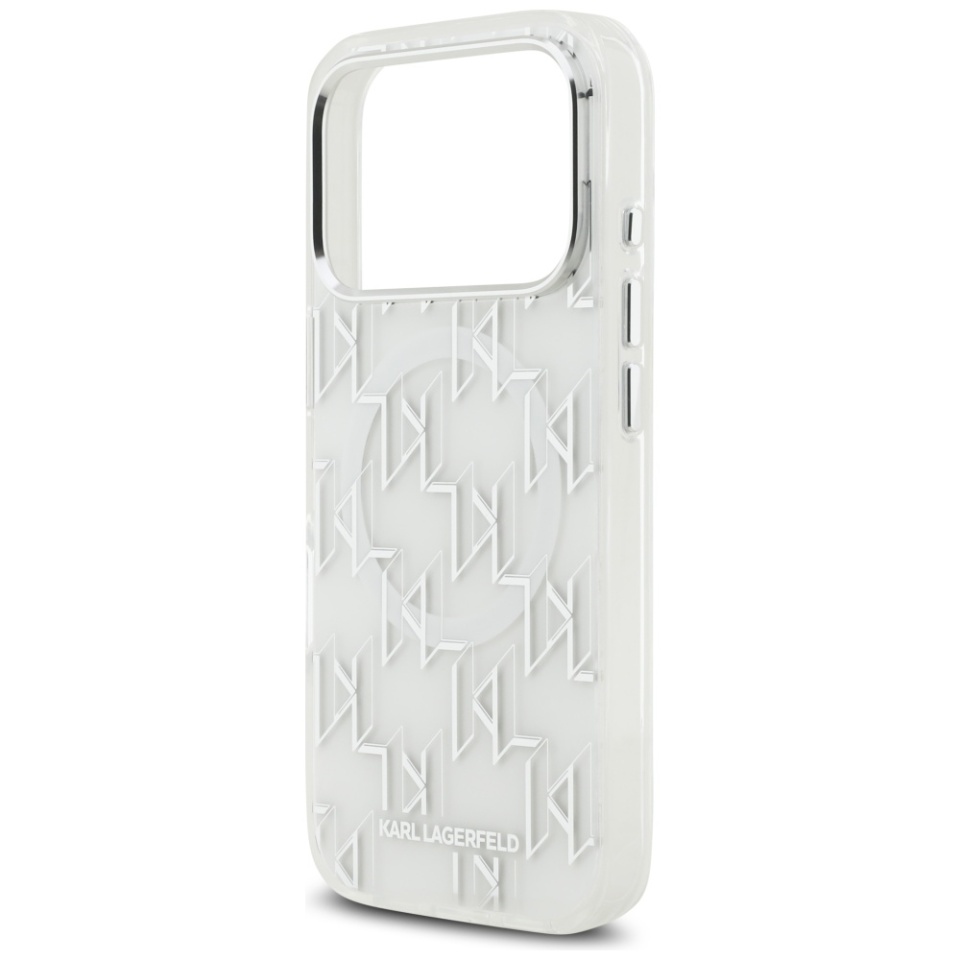 Husa pentru iPhone 17 Pro Max, IML Glitter K&C Heads Logo MagSafe, Clear Mono Karl&Choupette - 1 | YEO