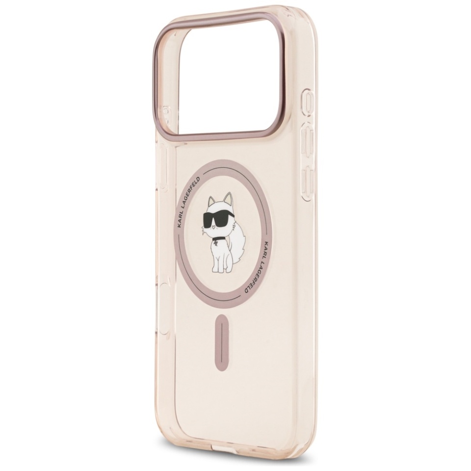 Husa pentru iPhone 17 Pro Max, IML Glitter K&C Heads Logo MagSafe, Clear Mono Karl&Choupette - 2 | YEO