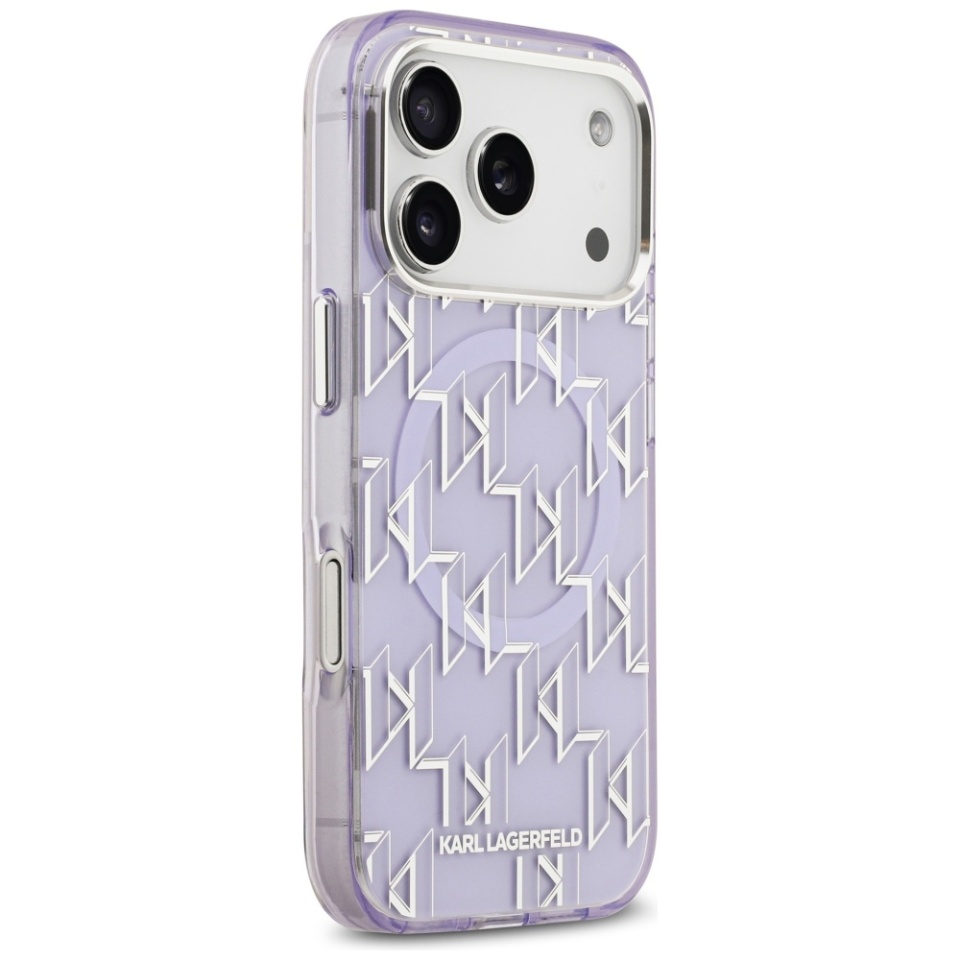 Husa pentru iPhone 17 Pro Max, IML Glitter K&C Heads Logo MagSafe, Clear Mono Karl&Choupette - 1 | YEO