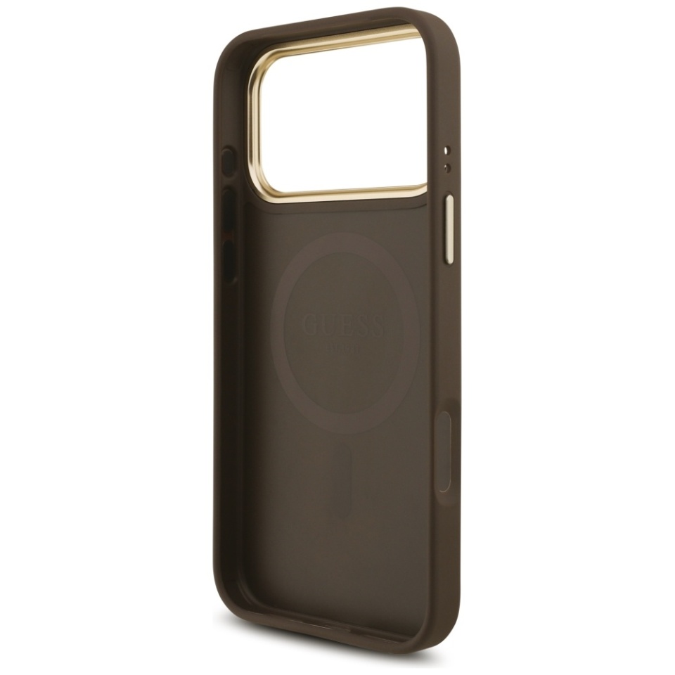 Husa pentru iPhone 17 Pro Max, Silicon 4G Big Metal Logo, Protectie Slim, Maro - 3 | YEO