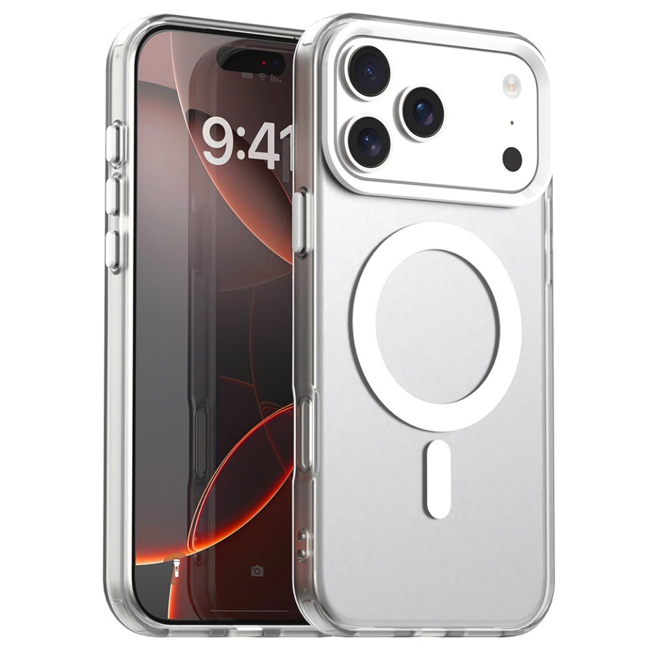 Husa pentru iPhone 17 Pro Max, SKYDDAR INOVATION, CandyCase, Magsafe, set cu sticker, Alb