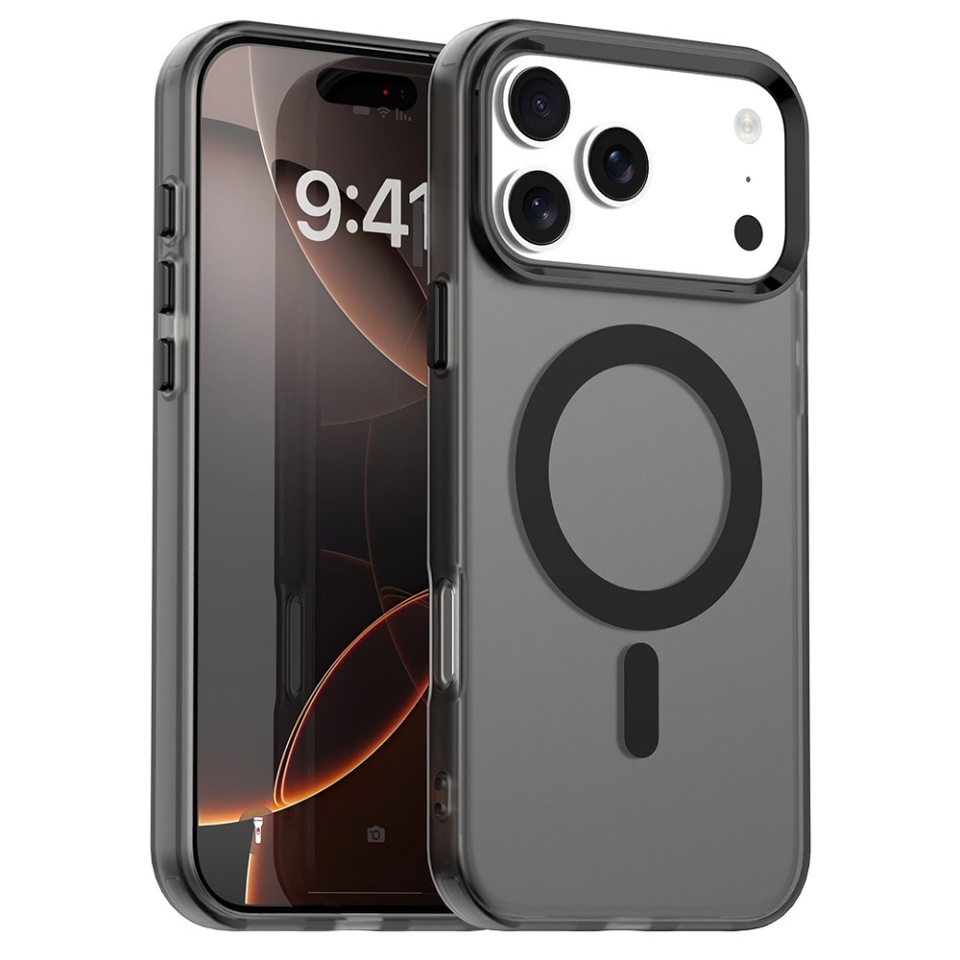 Husa pentru iPhone 17 Pro Max, SKYDDAR INOVATION, CandyCase, Magsafe, set cu sticker, Negru