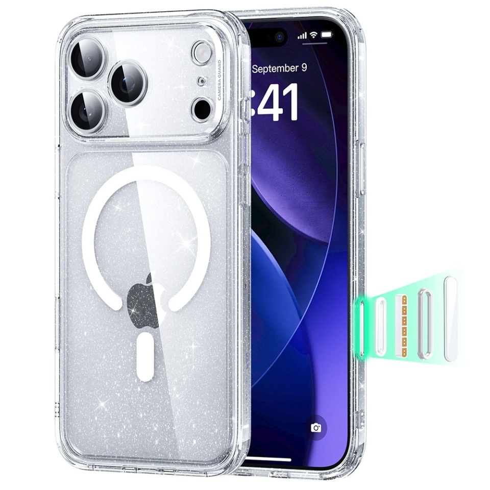 Husa pentru iPhone 17 Pro Max, slim, ESR Classic Hybrid HaloLock, Transparenta