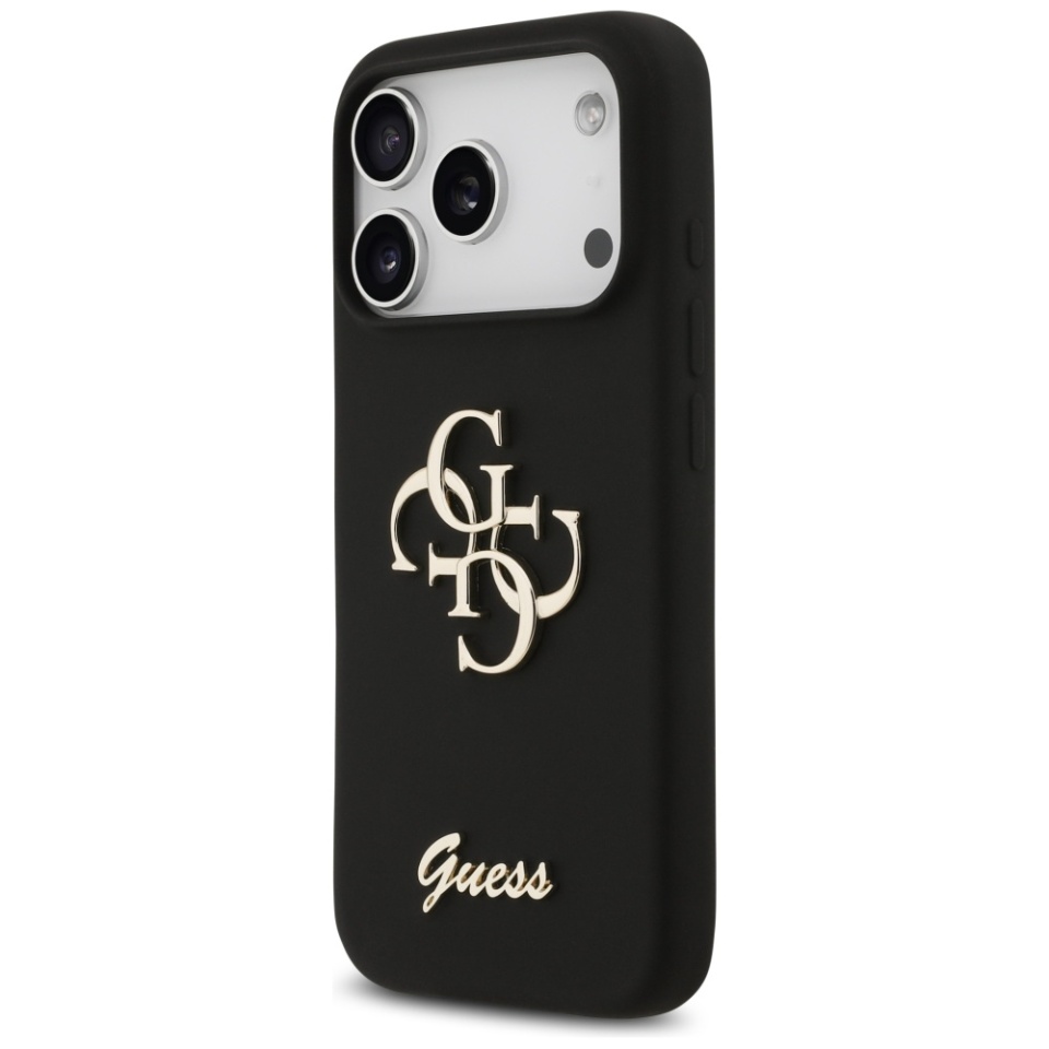 Husa pentru iPhone 17 Pro, Silicone Big 4G Script, Protectie Slim, Negru - 2 | YEO