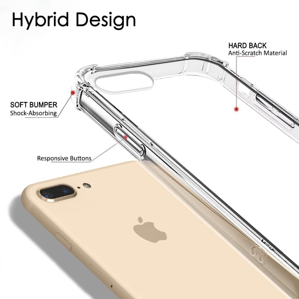Husa pentru iPhone 8 Plus / 7 Plus , SKYDDAR INNOVATION, Shockproof Clear din Silicon Slim, Transparenta, set cu sticker - 2 | YEO